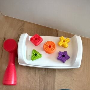 Mattel Shape Sorting Toy with Red, Orange, Yellow, Green, and Purple Pieces